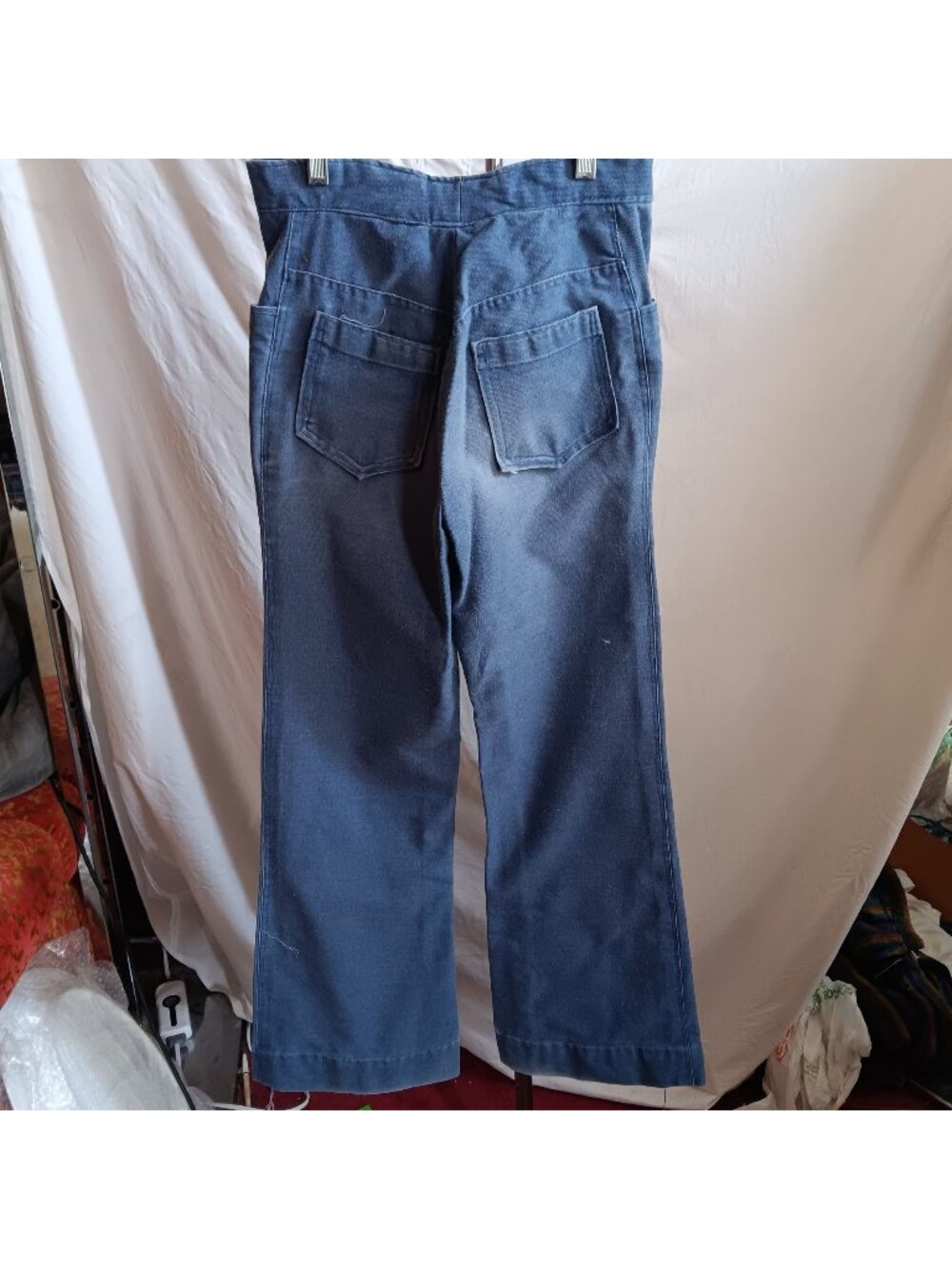 True Vintage Bellbottom Jeans 27x30 1970's Handmade Hippy Distressed Faded USA